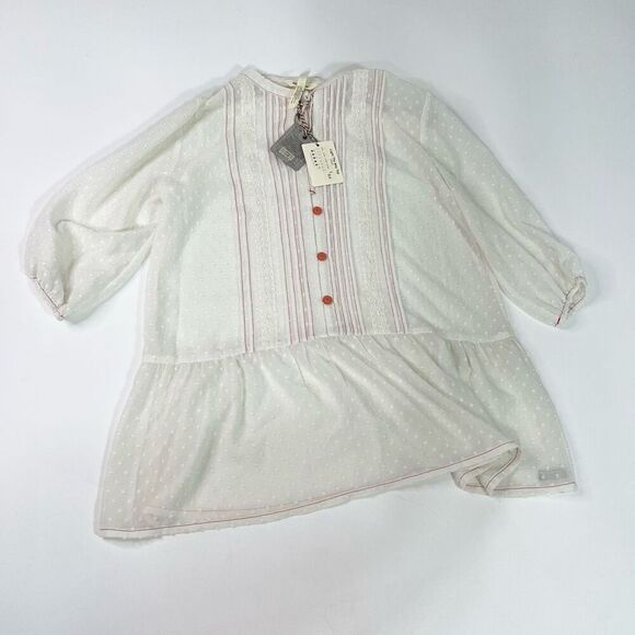 Matilda Jane Tops - Matilda‎ Jane Top Womens Medium White Swiss Dot Lace NWT peasant country